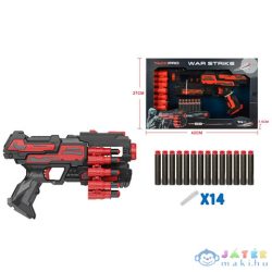   War Strike Fekete-Piros Szivacslövő Fegyver Tölténnyel (Magic Toys, MKL620528)