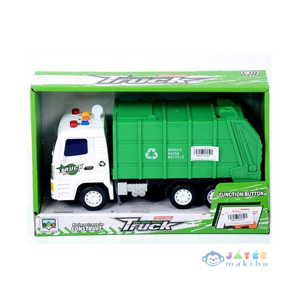 Zöld Szemétszállító Teherautó Fénnyel (Magic Toys, MKK180024)