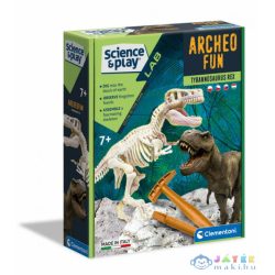   Science &, Play: T-Rex fluoreszkáló régészeti készlet - Clementoni (Clementoni, 50190)