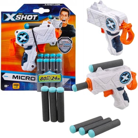 X-Shot: Micro Szivacslövő Pisztoly Fehér (Formatex, FO-XSH3613)