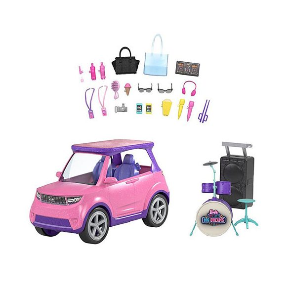 Barbie: Big City Big Dreams - Álomautó játékszett , Guruló Színpad (Mattel, GYJ25)