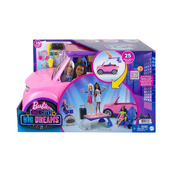 Barbie: Big City Big Dreams - Álomautó játékszett , Guruló Színpad (Mattel, GYJ25)