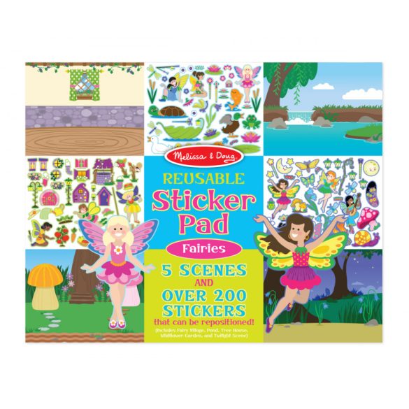 Melissa & Doug Kreatív Játék, Újrahasználható Matrica Készlet, Tündérek (Melissa & Doug, 18603)