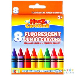   Maxxcreation: Tömzsi Fluoreszkáló Zsírkréták Alapszínekben - 8 Darab (Modell-Hobby, 11400)