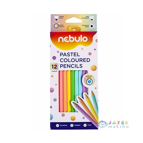 Nebulo: Pasztell Színű Színes Ceruza Készlet 12Db-os Szett (Nebulo, NSZC-H-12-PSZ)