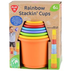   Playgo: Szivárvány Rakosgató Csészék Újrahasznosított Műanyagból - 8 Db (Playgo, 4956)