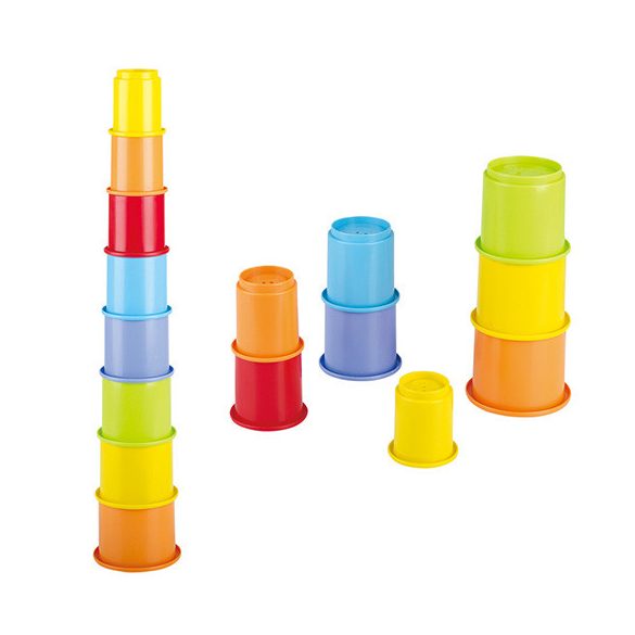 Playgo: Szivárvány Rakosgató Csészék Újrahasznosított Műanyagból - 8 Db (Playgo, 4956)