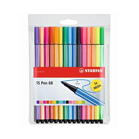 Stabilo: Pen 68 Rostirón 10+5 Neon Szín 15Db-os Szett (Stabilo, 6815-2)