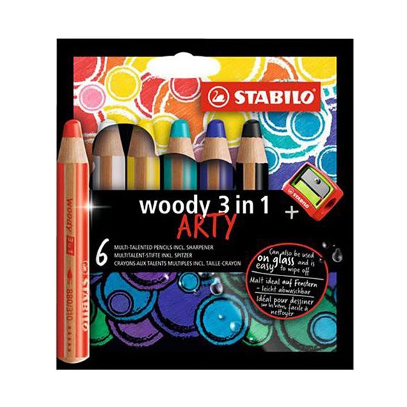 Stabilo Woody 3In1 Arty Színes Ceruza Szett 6Db-os (Stabilo, 8806-1-20)