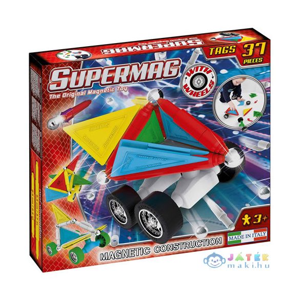 Supermag: Tags Wheels 37 Db-os Mágneses Építőjáték (Supermag, 180)