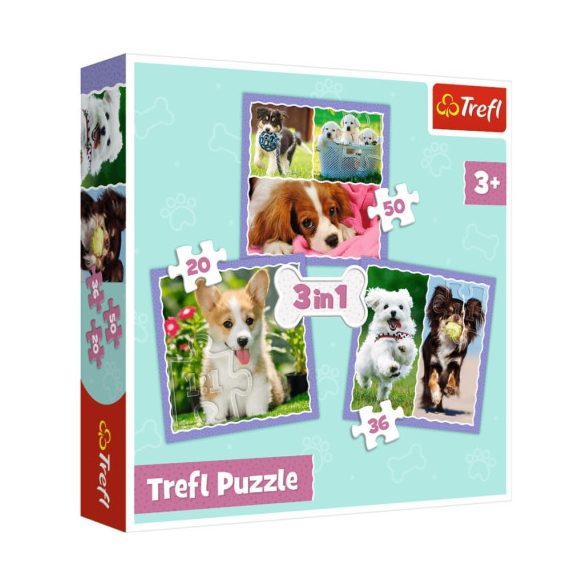 Cuki Kutyusok 3 Az 1-Ben 50-36-20Db-os Puzzle - Trefl (Trefl, 34854)