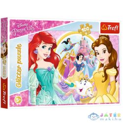   Disney Hercegnők: Ariel És Belle 100Db-os Csillámló Puzzle - Trefl (Trefl, 14819)