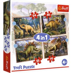 Érdekes Dínók 4 Az 1-Ben Puzzle - Trefl (Trefl, 34383)