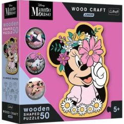   Trefl Puzzle Wood Craft: Disney, Minnie Egér Virágokkal - 50 Darabos Puzzle Fából (Trefl, 20200)