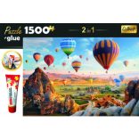 Trefl: Színes Hőlégballonok Puzzle - 1500 Darabos + Ragasztó (Trefl, 26177)