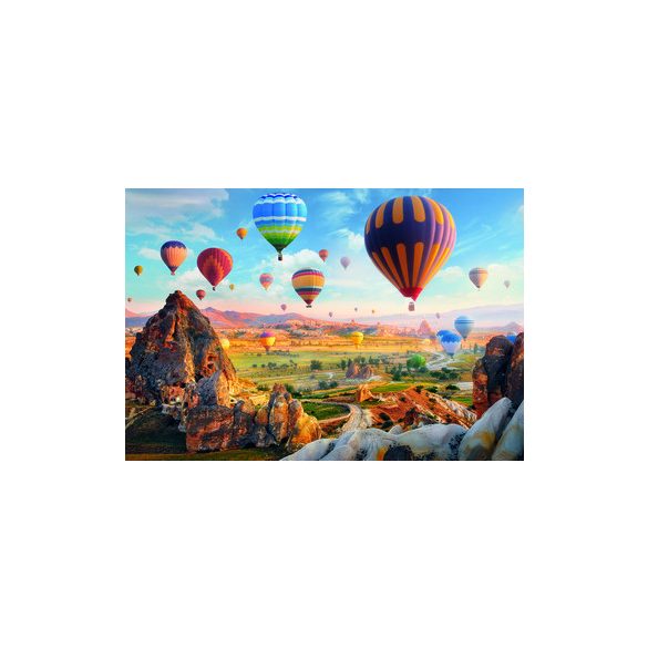 Trefl: Színes Hőlégballonok Puzzle - 1500 Darabos + Ragasztó (Trefl, 26177)