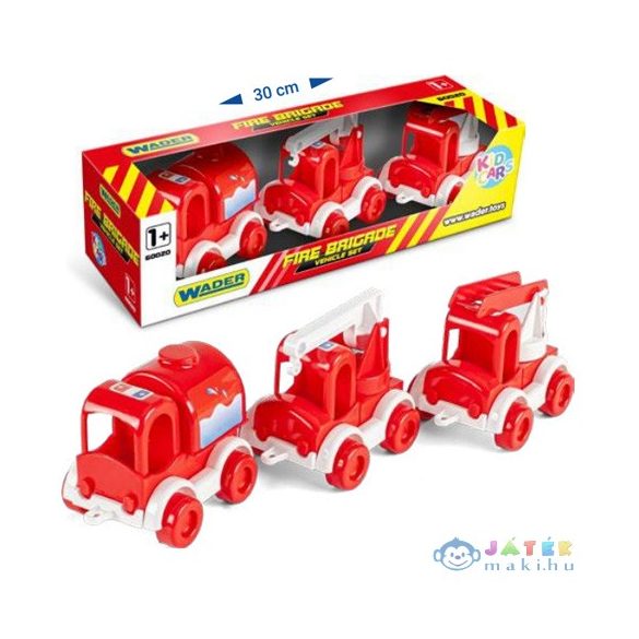 Kid Cars Tűzoltósági Járművek 3Db-os Szett - Wader (Wader, 60023W)